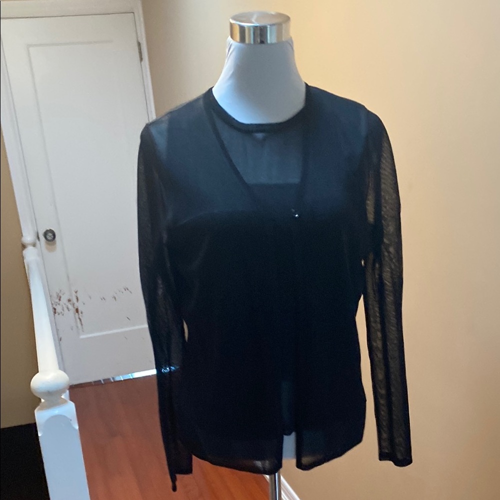 Elegant Black Sheer Woman’s Twin Set